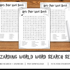 Printable Wizard Party Wordsearch Games | Wizarding Game Bundle | Kids Activities | PDF | Word Search