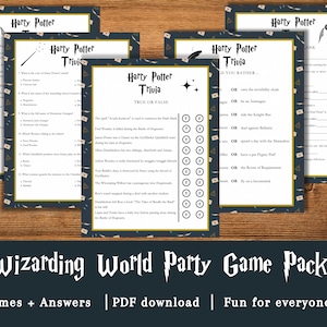 Printable Wizard Party Game Pack | Wizarding Game Bundle | Kids Activities | PDF