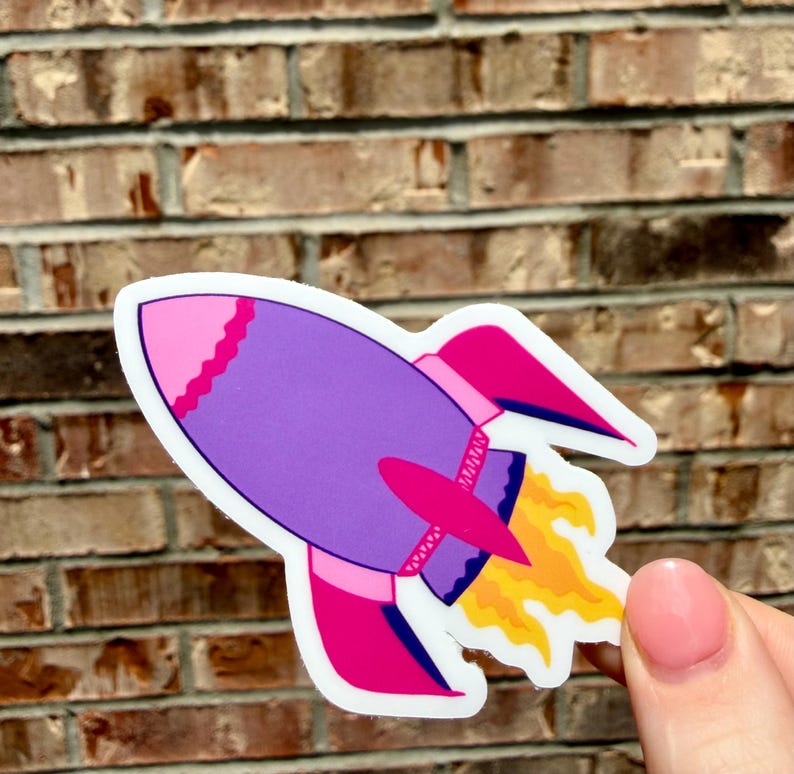 Rocket Ship Sticker - Waterproof, Laptop, Water Bottle, Journal, Crafts ...