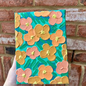 Striped Pansies, Floral Hand Painted Textured Abstract