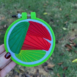 Christmas Colored Abstract,  Hand Made Embroidery, Acrylic & Embroidered Abstract, Christmas  Decor, Christmas Art