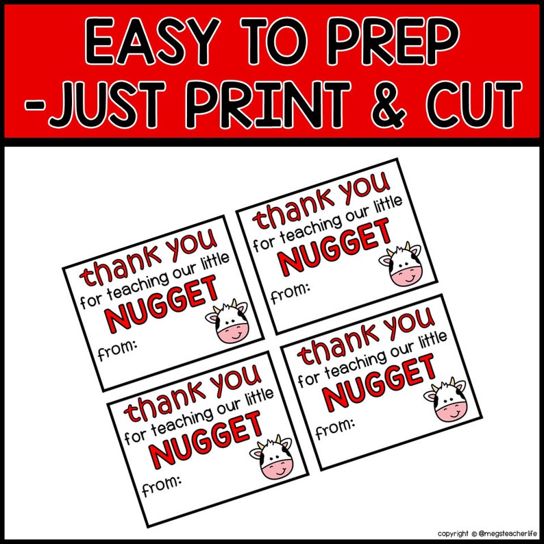 Printable Teacher Appreciation Chick Fil A