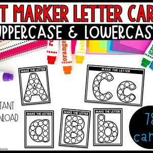 Alphabet Dot Markers Activities | Dot Marker Worksheets for Toddlers/Preschooler | A-Z Do a Dot Printable | Fine Motor Skills