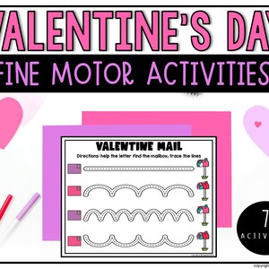 Valentine&#39;s Day Fine Motor Activities | Preschool | Kindergarten | Pre-K | Cutting | Tracing | Doh Shapes | Dough Shapes
