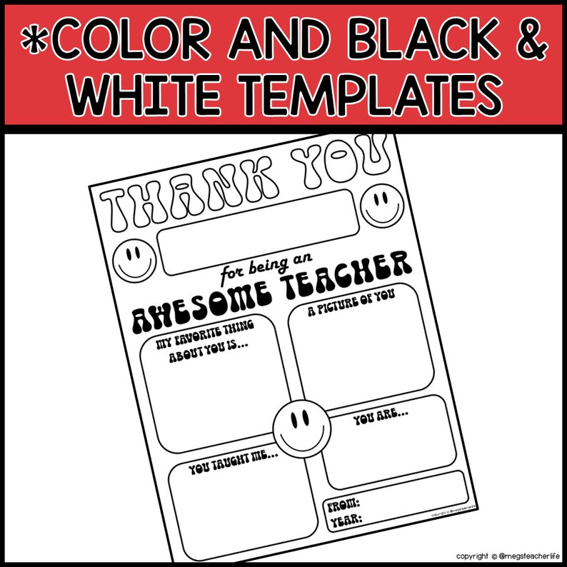 Teacher Appreciation Week Printable Teacher Survey Teacher Thank You