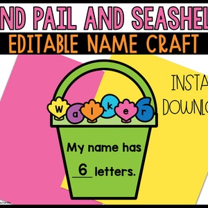 Actividad de nombre preescolar / Artesanía de nombre personalizado / Reconocimiento de nombre personalizado / Actividad de nombre de verano / Artesanía de jardín de infantes
