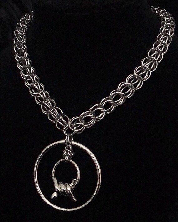 Barbed Wire Chainmail Necklace - Etsy