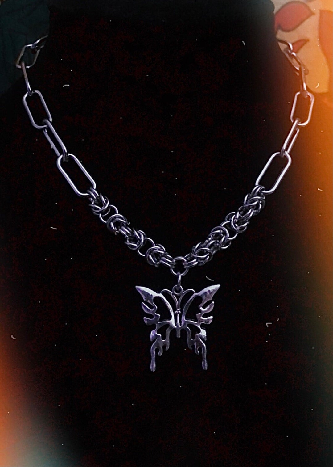 Partial Byzantine Chainmail Paperclip Necklace Etsy