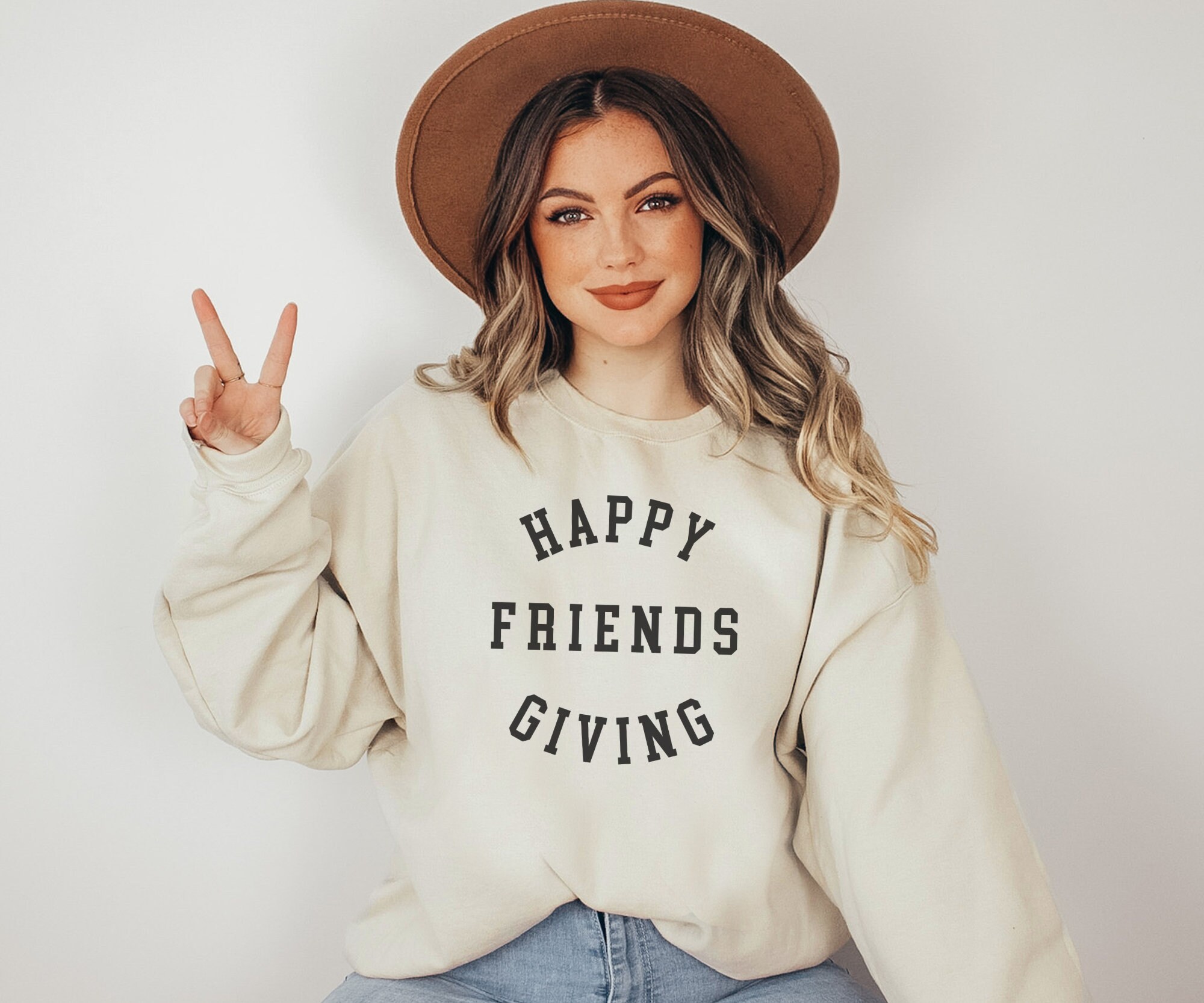 Happy Friendsgiving Sweatshirt Thanksgiving Sweatshirt - Etsy
