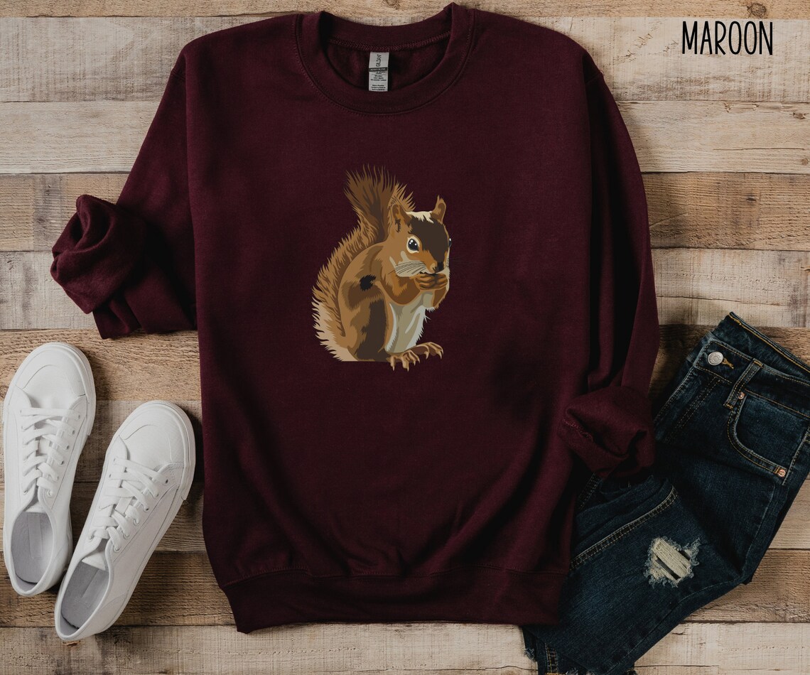 Squirrel Sweatshirt Squirrel Sweater Squirrel Gifts Etsy