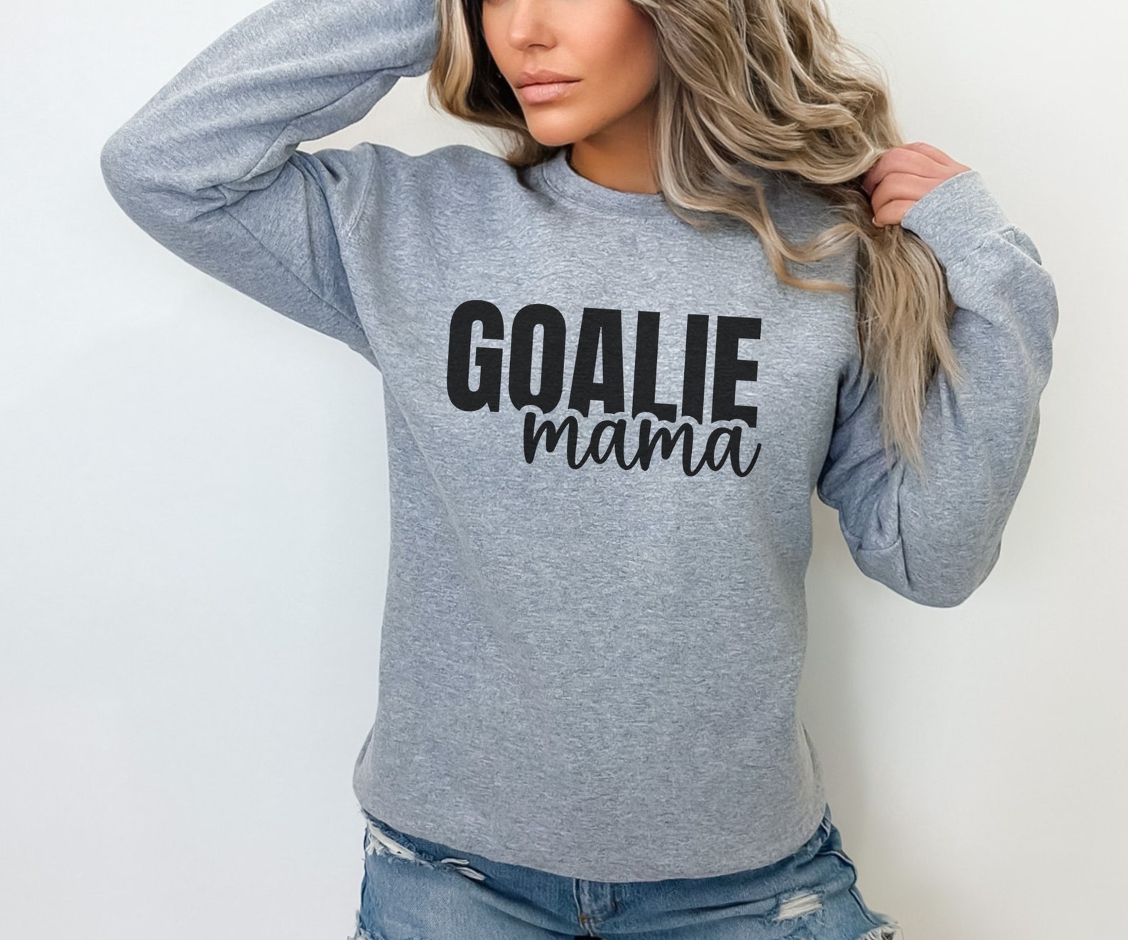 Goalie Mama Sweatshirt, Hockey Sweatshirt, Soccer Sweatshirt, Goalie Mom Gifts, Goalie Mom Shirt