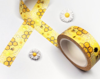 Honey Bee Gold Foil Washi tape – Great for journaling, scrapbooking, or gift decoration