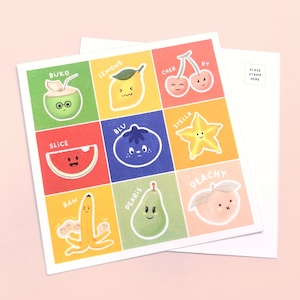 Fruit Friends Postcard – Fruit themed print with space to write message