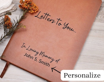 Personalized Vegan Leather Grief Journal, Sympathy Gift