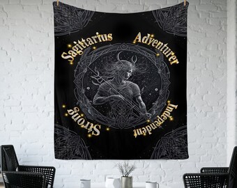 Sagittarius Cozy Plush Fleece Blanket,Zodiac Blankets, Birthday Gifts for Scorpios, Astrology Home Decor Gifts for Friends,Horoscope Blanket