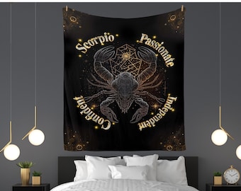 Scorpio Cozy Plush Fleece Blanket, Zodiac Blankets, Birthday Gifts for Scorpios, Astrology Home Decor Gifts for Friends, Horoscope Blanket