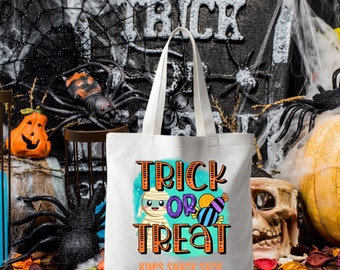 Sac fourre-tout d'Halloween momie personnalisé : sac de bonbons pour des bonbons ou un sort