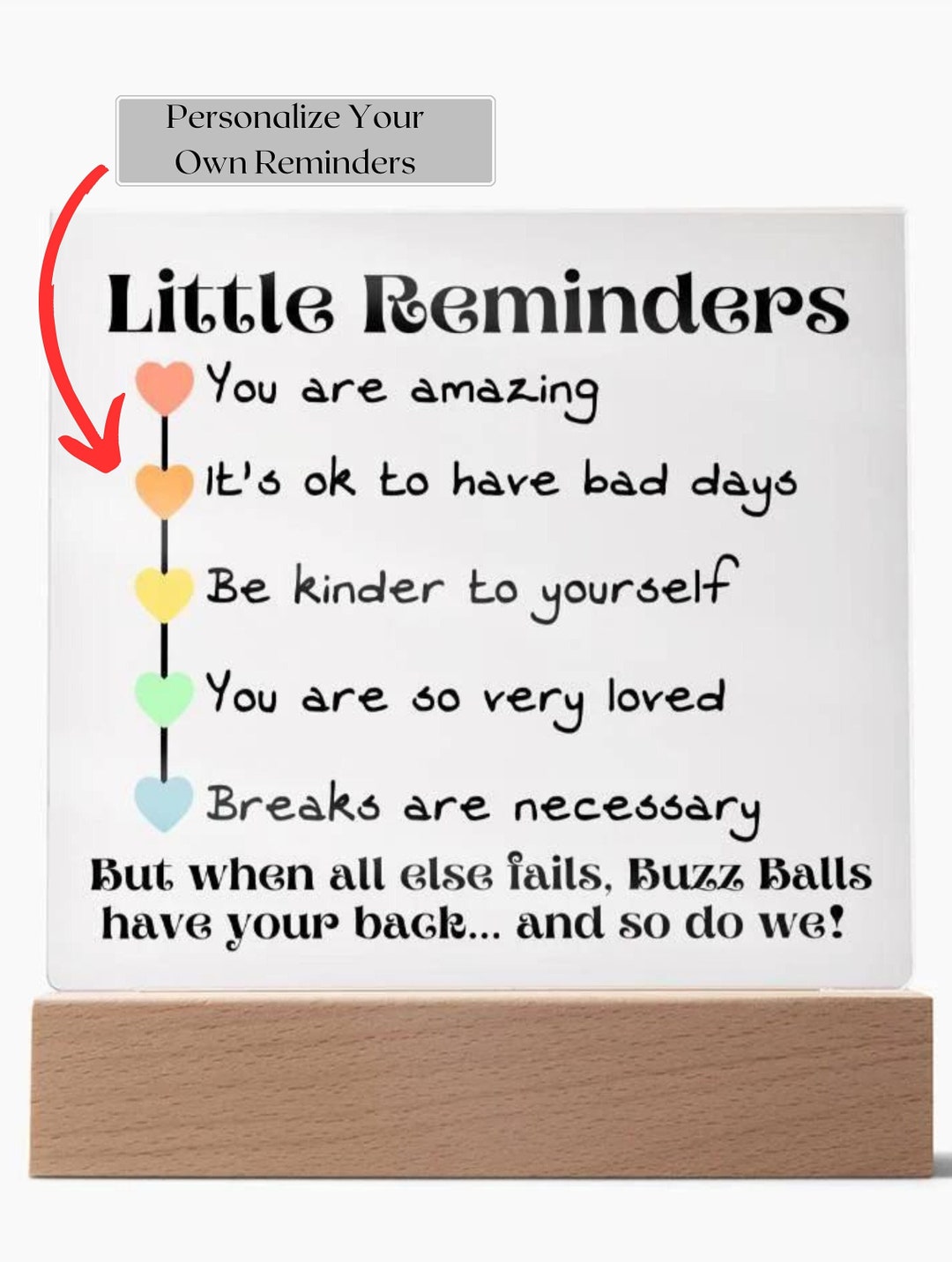Personalized Acrylic Reminder Sign, Inspirational Desk Decor - Etsy