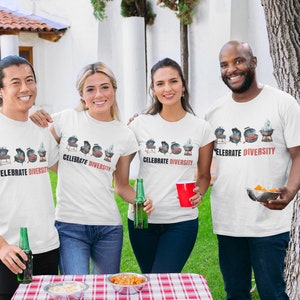Celebrate Diversity Shirt,Creative BBQ Shirt,Cool BBQ Tee for Funny Dads and Grill Masters, 4th of JUly Cookout Tshirts,Cooking Lovers Tee