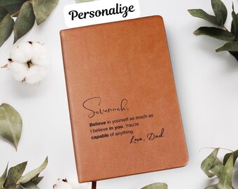 Personalized Leather Journal, Custom Notebook, To My Daughter Diary, Journal for Women, Gratitude Journal, Travel Journal, Sentimental Gifts