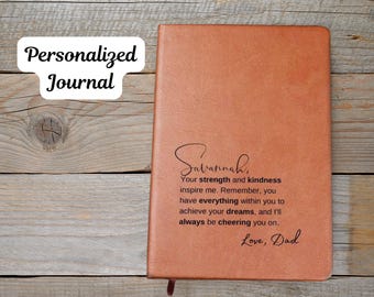 Personalized Journal For Daughter, Beautiful Leather Journal with Personalized Name, Perfect Gift for Daughter from Father, Sentimental