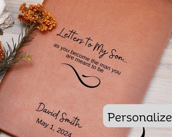 Personalized Vegan Leather Journal, Letters To My Son, Baby Boy Gift