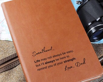 To My Daughter Leather Journal, Custom Notebook, Gratitude Journal for Daughter, Personalized Journal, Sentimental Gifts, Journal for Women