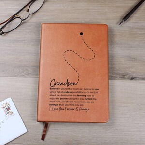 To My Grandson Graphic Journal- Inspirational Gift for Boys, Keepsake Notebook for Adventures and Memories,Note Keeping Journal Gifts Graphic Journal