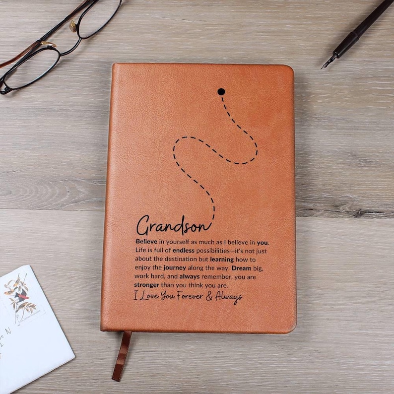 To My Grandson Graphic Journal- Inspirational Gift for Boys, Keepsake Notebook for Adventures and Memories,Note Keeping Journal Gifts Graphic Journal