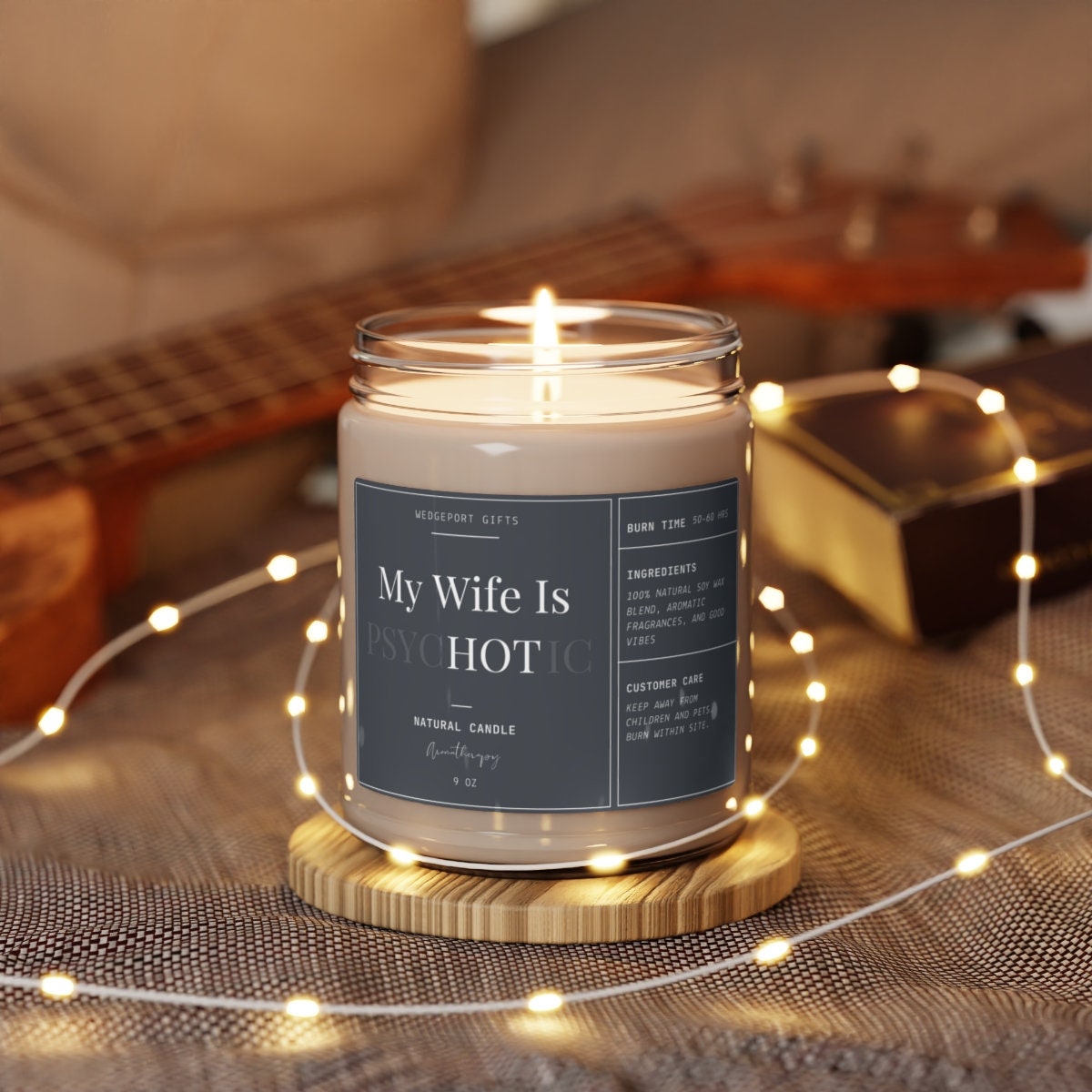 Discover My Wife is Psychotic Candle, Funny Candle Anniversary Gift for Wife, Cute Fall candles Gifts for her, Funny Gift for Wife, Birthday Gifts