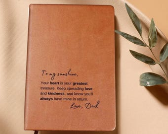 To my Daughter Travel Journal, Long Distance, Gratitude Journal, Daddy Daughter Gift, Father Daughter Gift, Leather Journal for Women