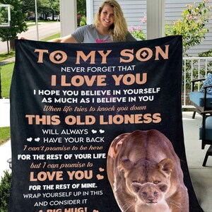 To My Son Love Mom | Kuschelige Plüsch Fleece Decke, Abschlussgeschenk für Ihren Sohn, Geburtstagsgeschenk, Ermutigung Geschenk Liebe Mama