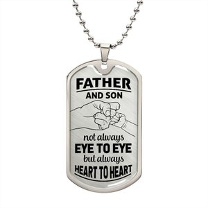Father and Son Dog Tag Necklace, Gift for Father, Father&#39;s Day Necklace, To My Dad Gift, Father&#39;s Day Jewelry, Gift From Daughter