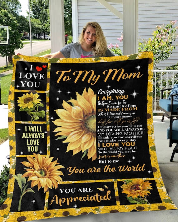 Aesthetic Blanket Sunflower Mom Blanket Cozy Plush Fleece Blanket Appreciation Gift for Mom Birthday Gift for Mom Sentimental Etsy