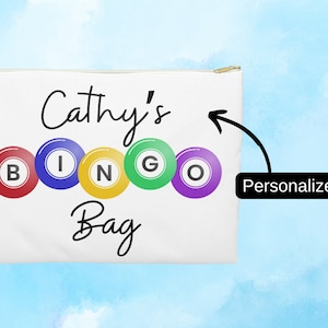 Pochette d'accessoires de bingo simple personnaliséeCadeau pour amateur de bingo, sac Dauber, cadeau de bingo porte-bonheur, cartes de bingo, cadeau de bingo pour la meilleure amie de maman, grand-mère