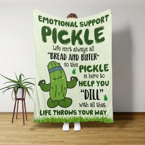 Emotional Support Pickle, Pickle Accessories, Get Well Soon Gift, Cozy Plush Fleece Blanket, Pickle Lover Cozy Gift,In My Pickle Era Blanket