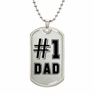 1 Dad Dog Tag Necklace, Gifts for Him, Birthday Gift, Father's Day Gifts, For Dad Gifts, Special Gifts Ideas, To My Dad Gifts, Daughter