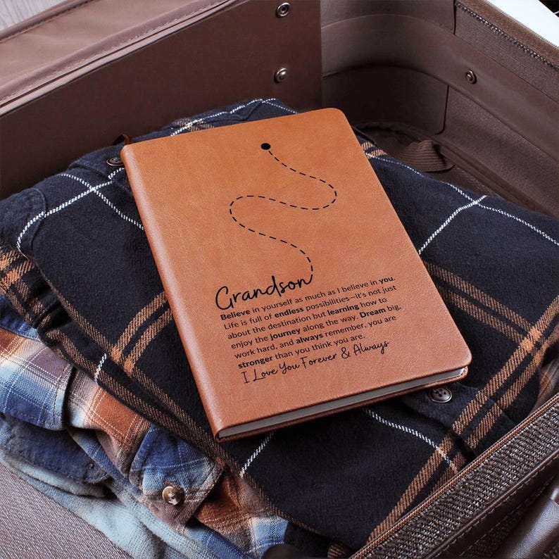 To My Grandson Graphic Journal- Inspirational Gift for Boys, Keepsake Notebook for Adventures and Memories,Note Keeping Journal Gifts image 7