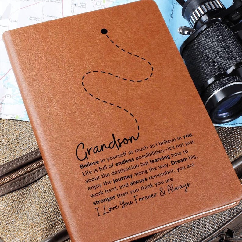 To My Grandson Graphic Journal- Inspirational Gift for Boys, Keepsake Notebook for Adventures and Memories,Note Keeping Journal Gifts image 1