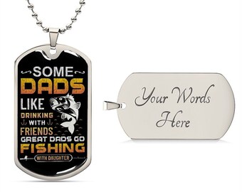 Gift for Father, Father's Day Necklace, Dog Tag Necklace,  To My Dad Gift, Father's Day Jewelry, Gift From Daughter, Son To Dad