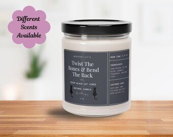 Halloween Bones Scented Soy Candle, Black Cat Vibes, 9oz