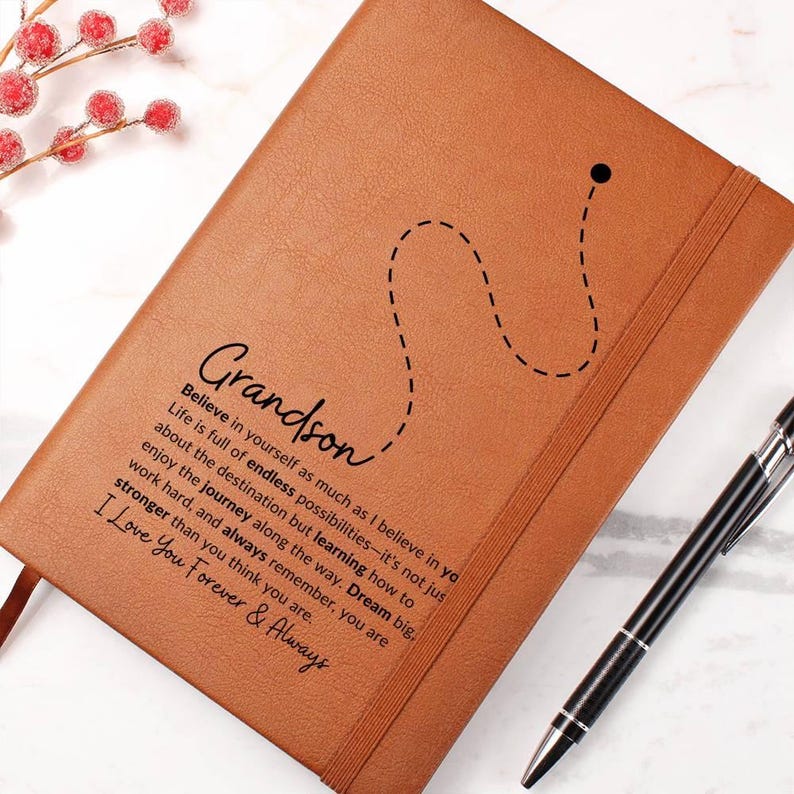 To My Grandson Graphic Journal- Inspirational Gift for Boys, Keepsake Notebook for Adventures and Memories,Note Keeping Journal Gifts image 3