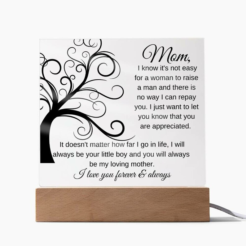 Mom I Will Always Be Your Little Boy Square Acrylic Plaque,gift for Mom ...