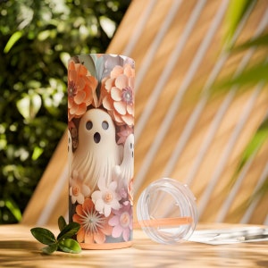 OMG-Oh My Ghost Skinny Tumbler with Straw, 20oz, Spooky Tumbler, Tis the Season, Fall Tumbler, Halloween Tumbler, Pastel Halloween