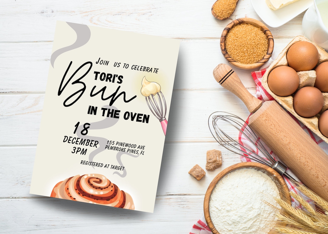 Bun in the Oven Baby Shower Invitation - Etsy