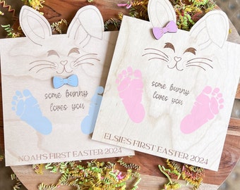 DIY  Personalized Some Bunny Loves You Baby’s First Easter Footprint Keepsake