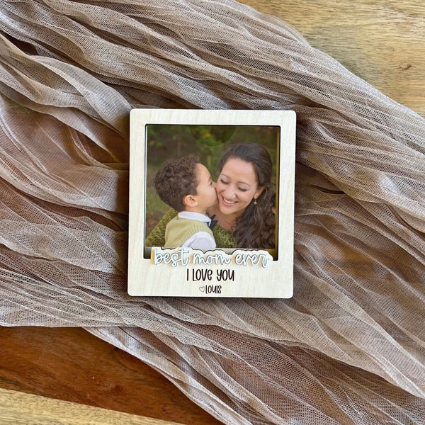 Personalized Best Mom Ever Interchangeable Photo Magnet Holds 4x4 inch Photo | Mothers Day Gift | Gift for Mom