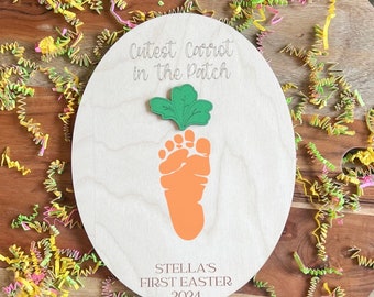 DIY  Personalized Cutest Carrot in the Patch Baby’s First Easter Footprint Keepsake