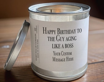 Custom Soy Coconut Wax Candle for Husband Birthday | Custom Paint Can Candle for Boyfriend Birthday | Special Gifts for Husband's