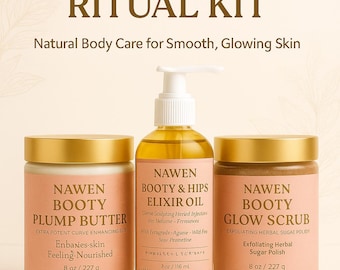 Booty Glow Ritual Kit – Natural Body Care Set for Smooth, Glowing Skin | Handmade with Herbs | Vegan & Self-Care Gift Set